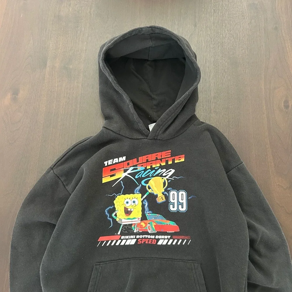 Old Navy Kids Spongebob Squarepants Racing Hoodie Black XL 14-16 Nickelodeon